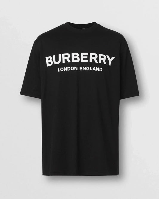 Printed lettering cotton T-shirt