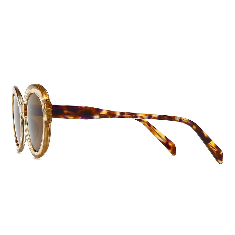 Round Retro Cat-Eye Tinted Sunglasses