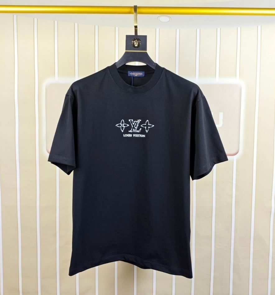 Double-sided embroidered cotton T-shirt