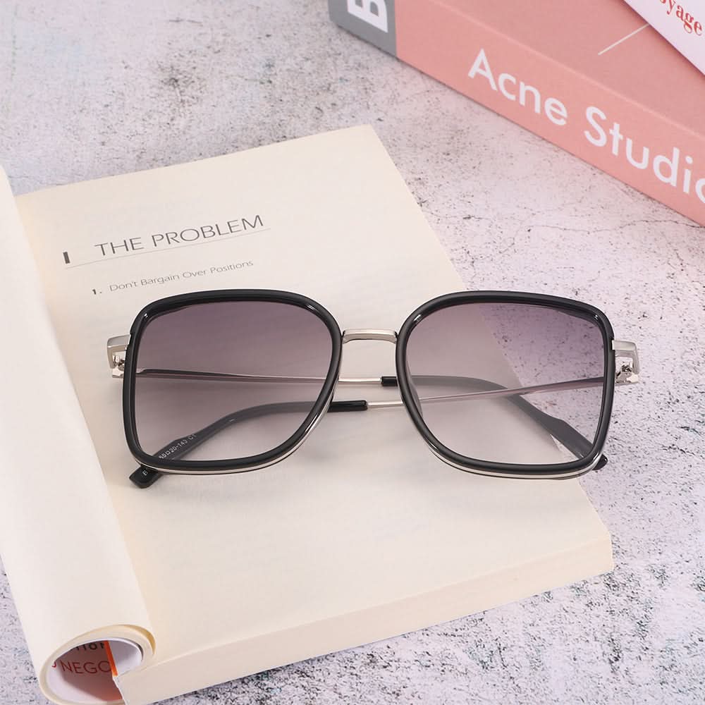 Dollger Wine Color Vintage Metal Geometric Tinted Sunglasses