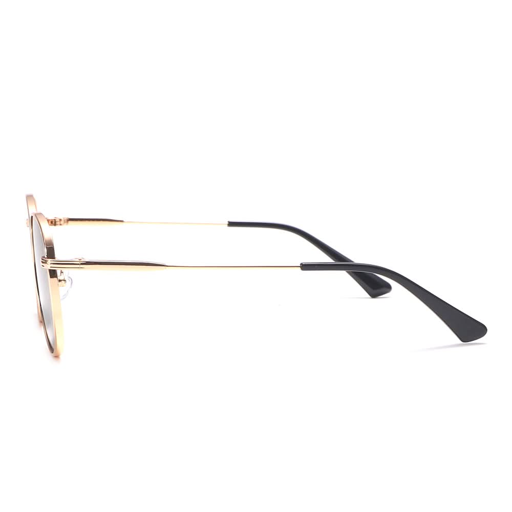 Dollger Rose Gold Retro-Vintage Round Tinted Sunglasses