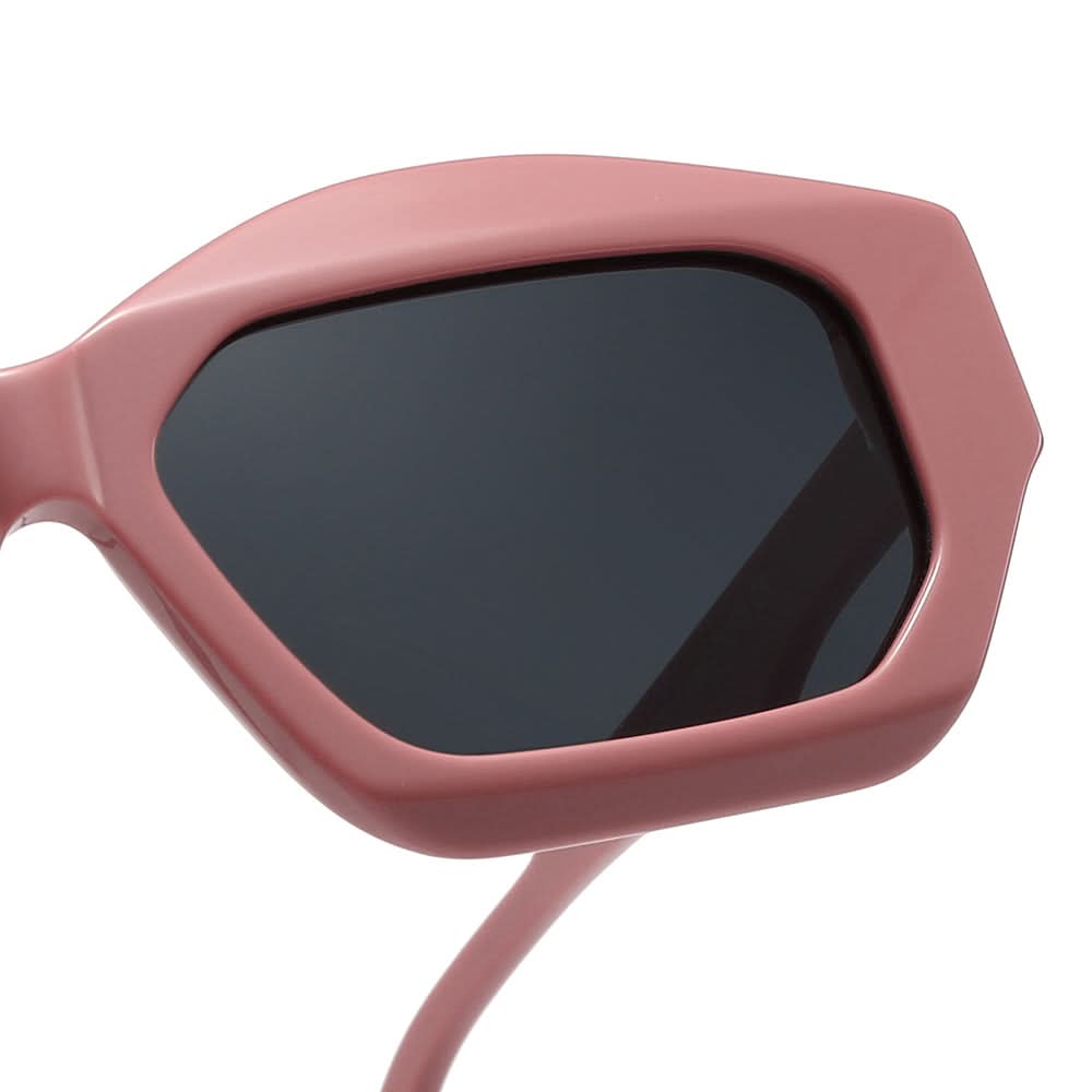 Vintage patchwork acetate polygonal cat-eye sunglasses