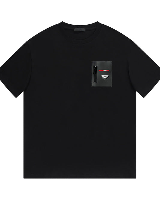 ZIP POCKET COTTON T-SHIRT