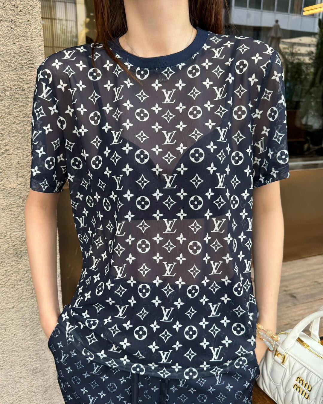 Garnish printed breathable T-shirt