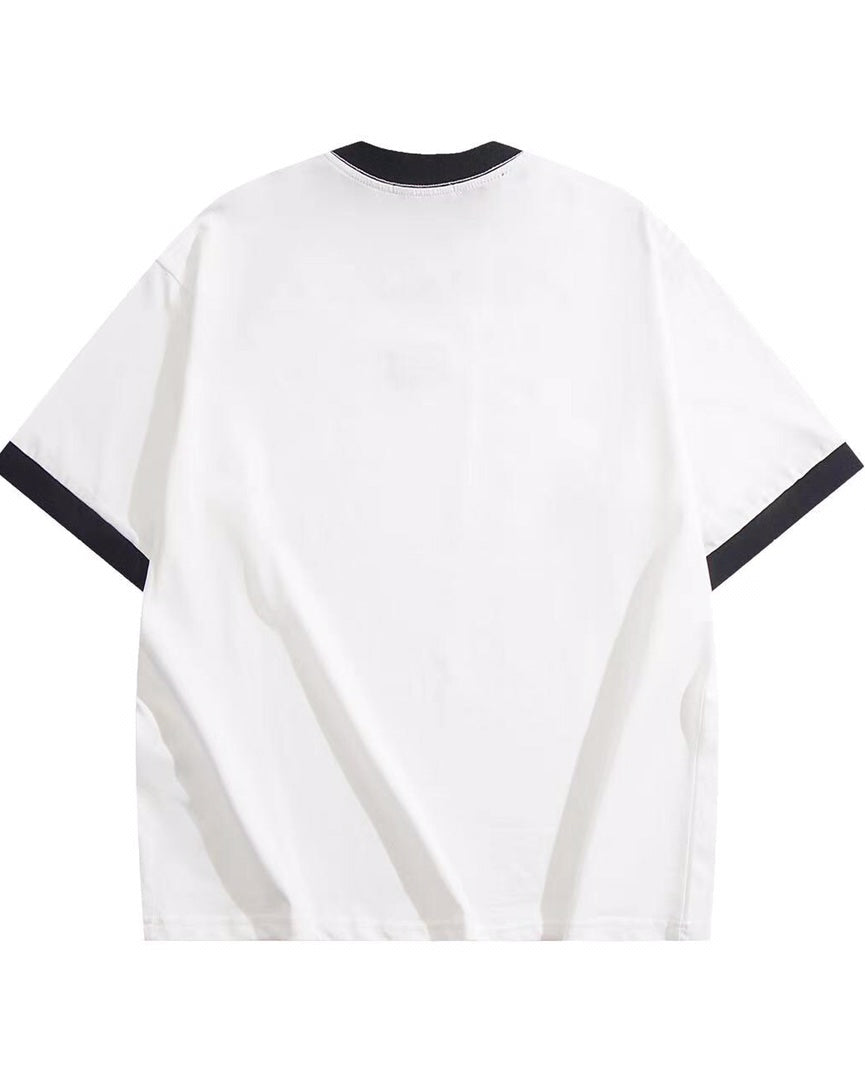 Color-blocking pure cotton