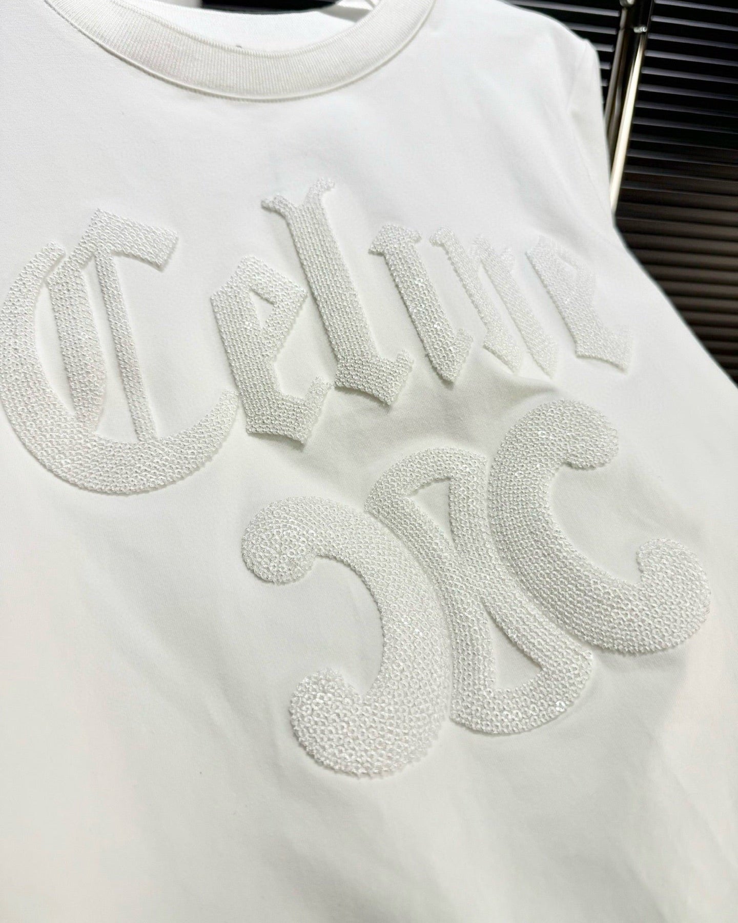 3D Cross Embroidery Sequin T-Shirt