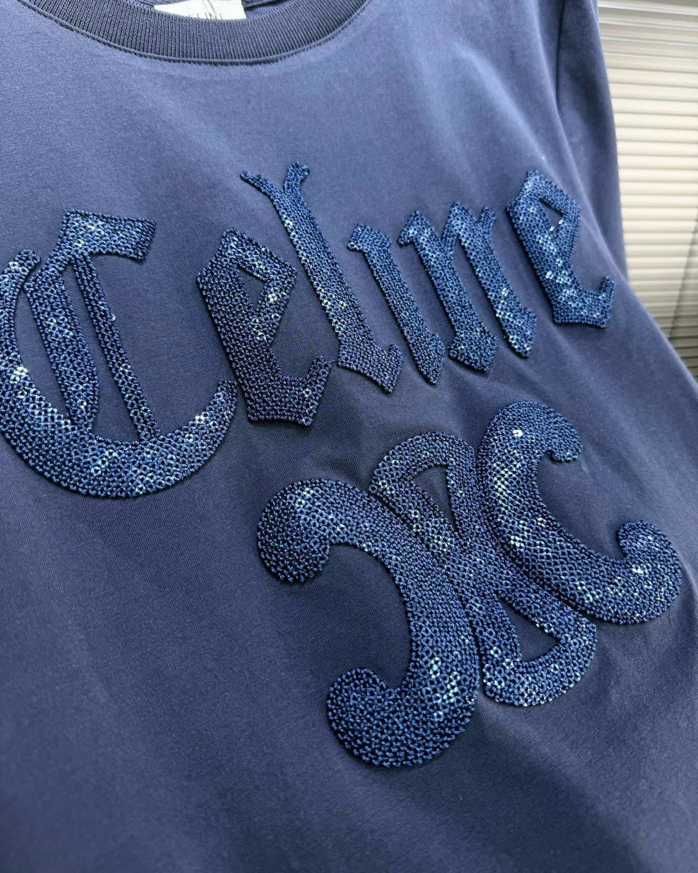 3D Cross Embroidery Sequin T-Shirt