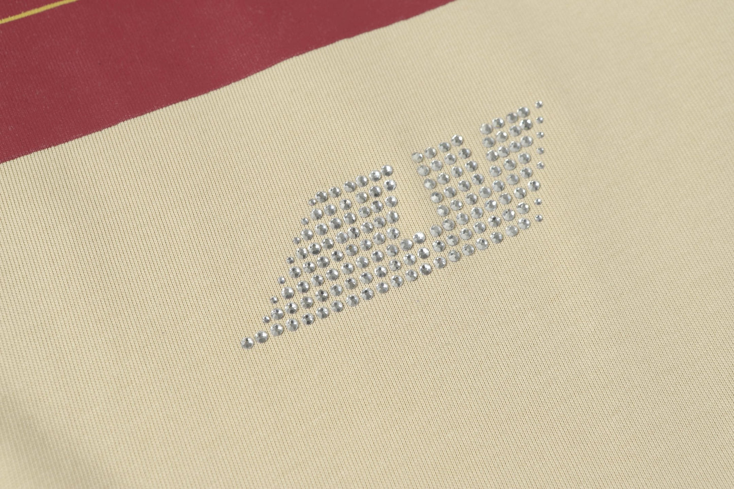 World map print rhinestone T-shirt