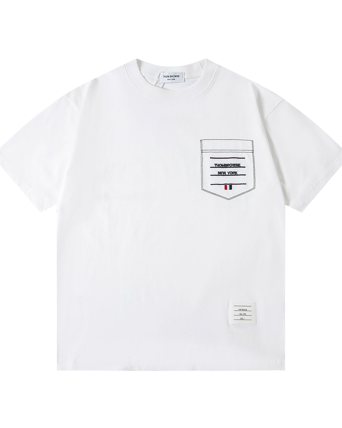 Embroidered pocket cotton T-shirt