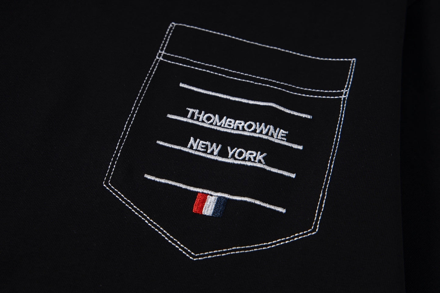 Embroidered pocket cotton T-shirt