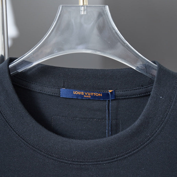 Double-sided embroidered cotton T-shirt