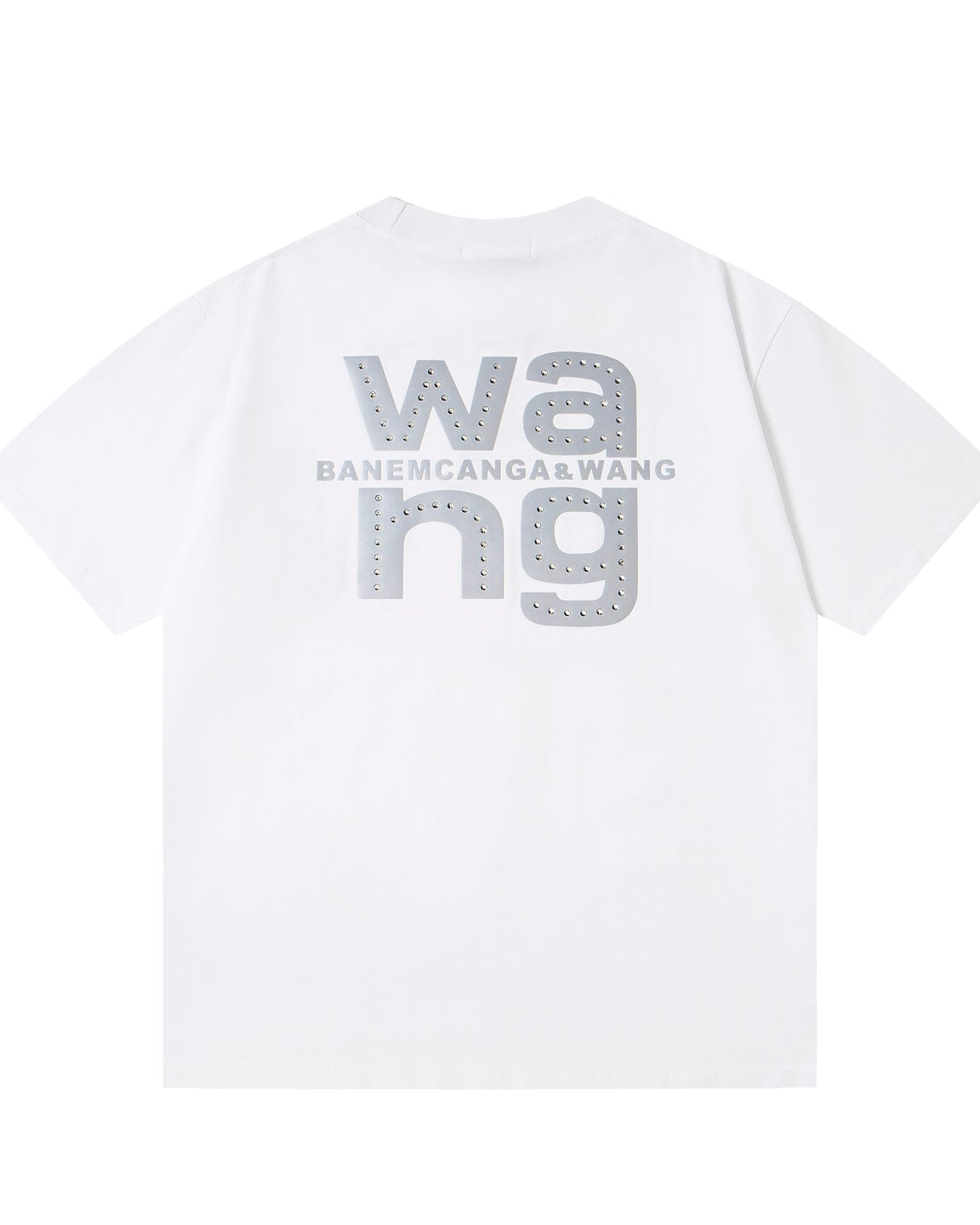 Rivet inlaid with concave silicone reflective T-shirt