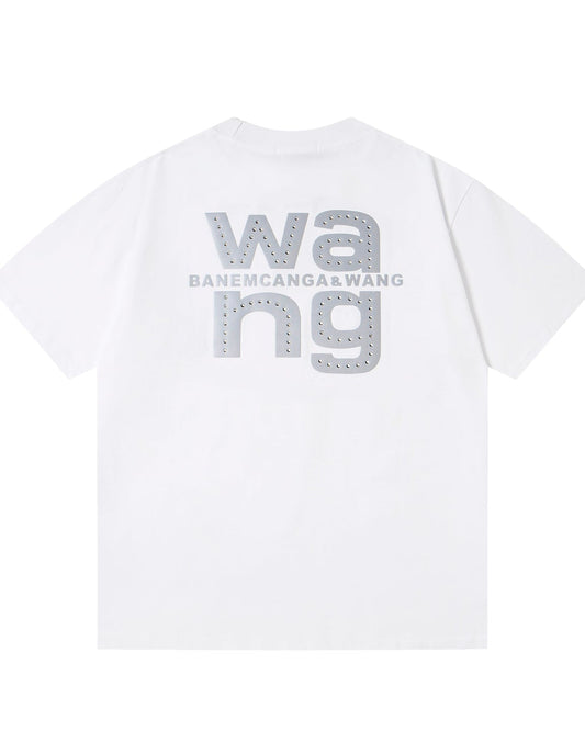 Rivet inlaid with concave silicone reflective T-shirt