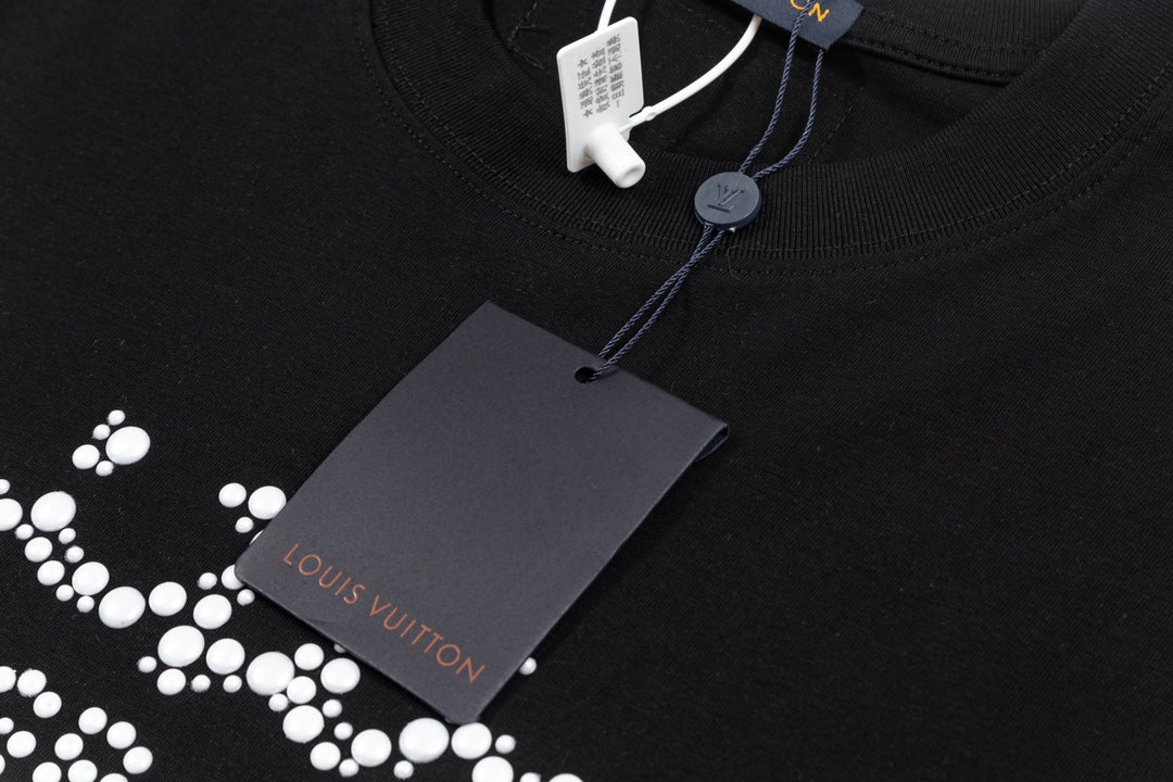 Pearl embroidered cotton T-shirt