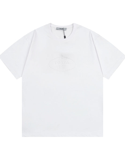 EMBOSSED PRINT COTTON T-SHIRT