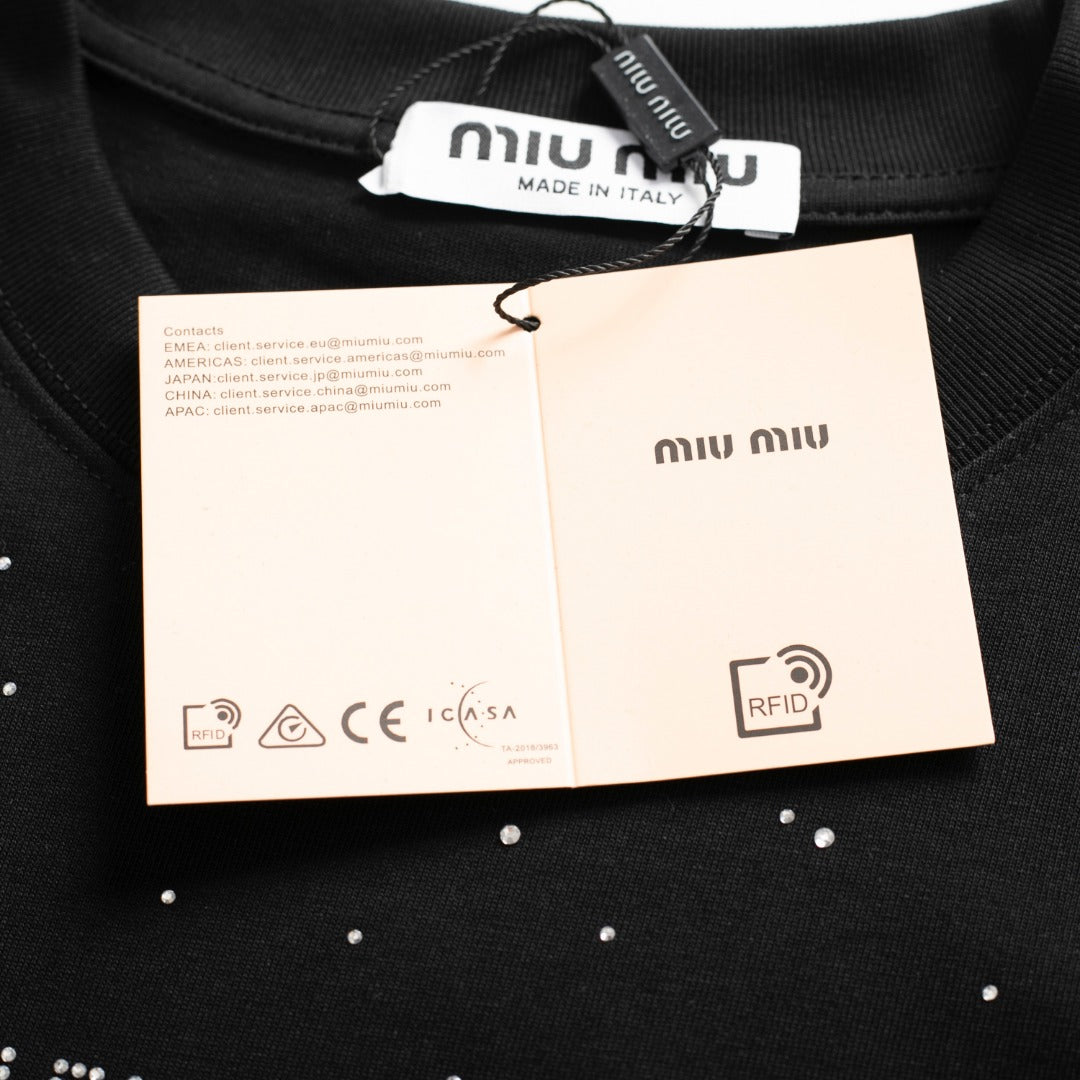 Diamond cotton black T-shirt