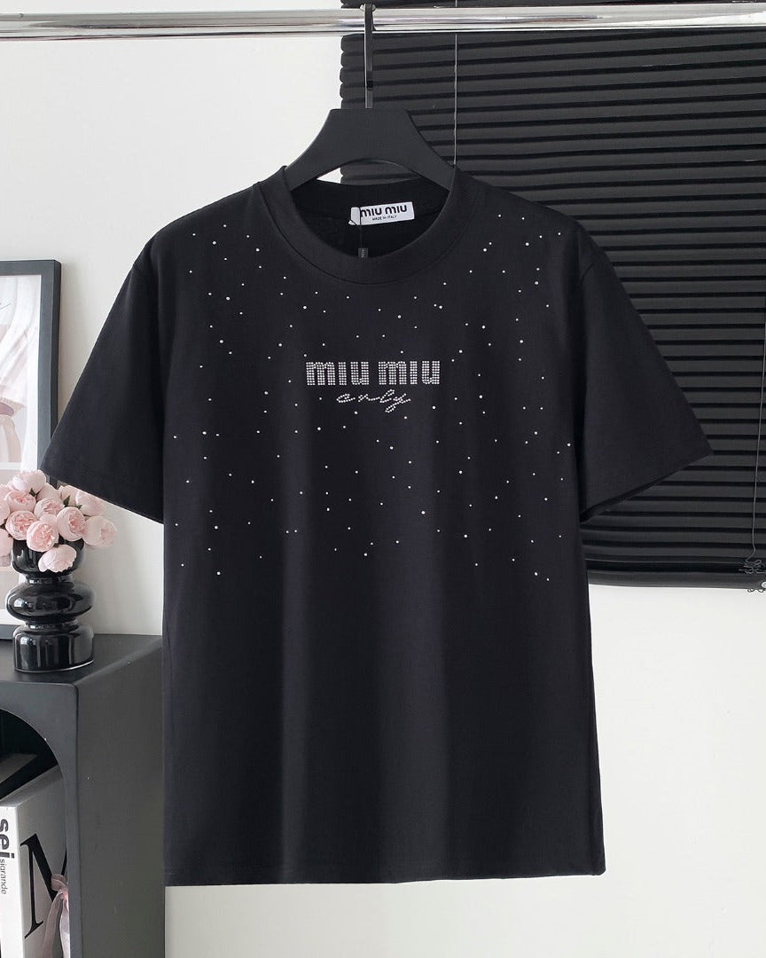 Diamond cotton black T-shirt