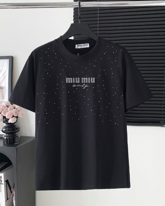 Diamond cotton black T-shirt